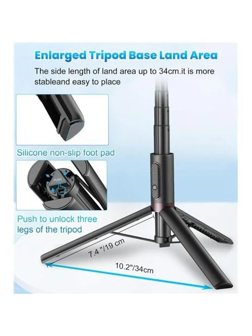 67 Inch Phone Tripod Stand with Remote Selfie Stick for iPhone Android Camera